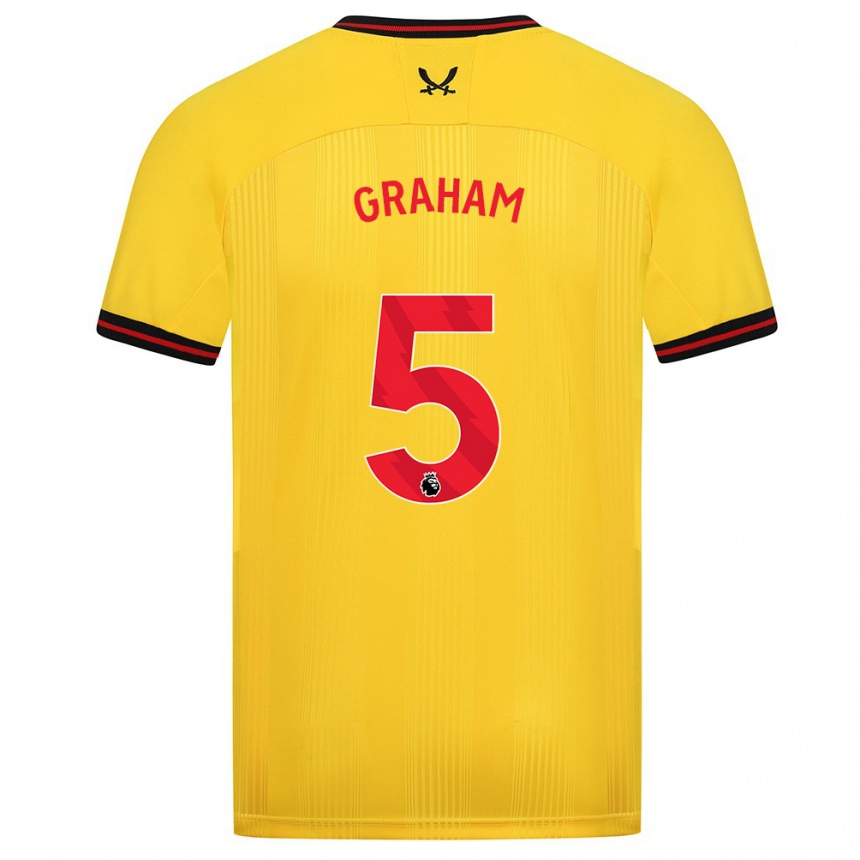 Kids Football Molly Graham #5 Yellow Away Jersey 2023/24 T-Shirt