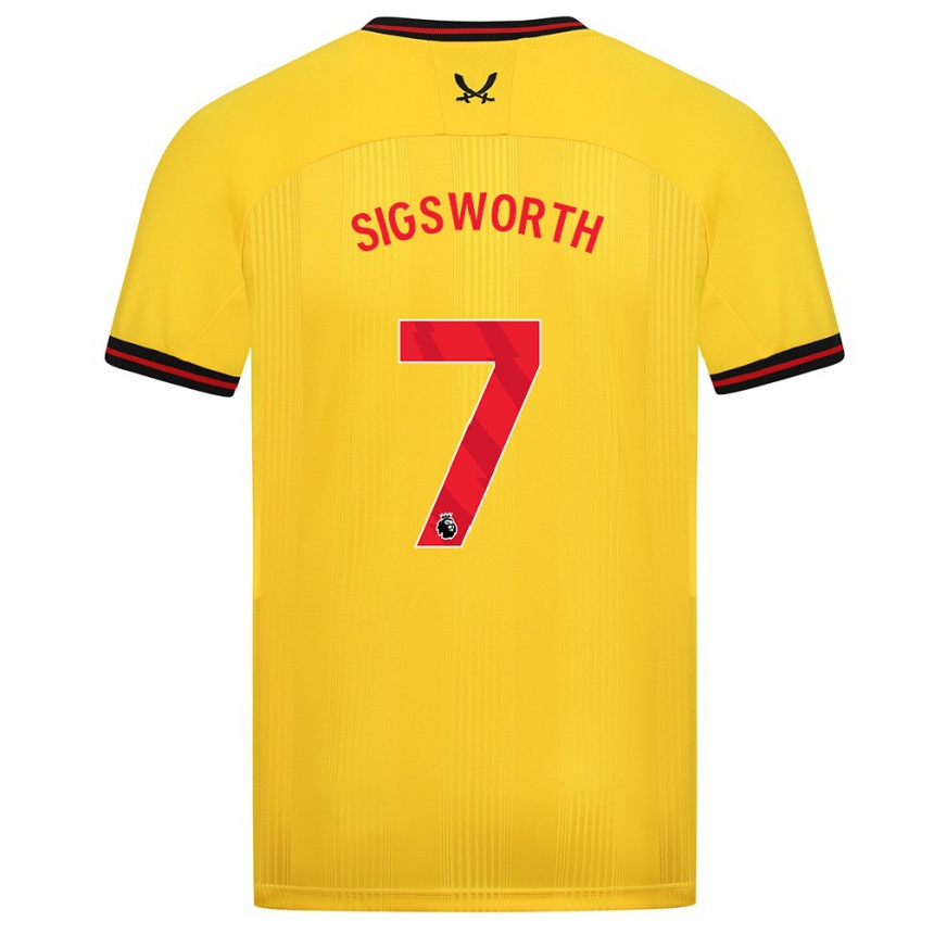 Kids Football Jess Sigsworth #7 Yellow Away Jersey 2023/24 T-Shirt