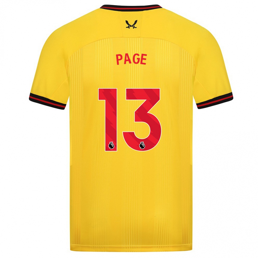 Kids Football Olivia Jane Page #13 Yellow Away Jersey 2023/24 T-Shirt