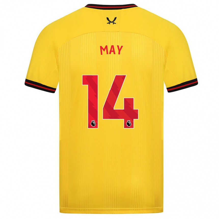 Kids Football Ellie May #14 Yellow Away Jersey 2023/24 T-Shirt