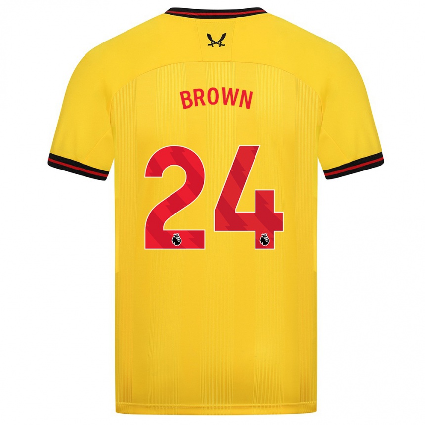 Kids Football Rachel Brown #24 Yellow Away Jersey 2023/24 T-Shirt