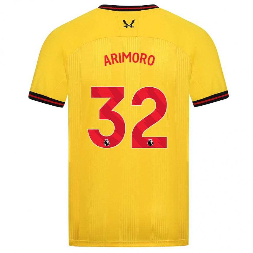 Kids Football Juliet Khinde Adebowale-Arimoro #32 Yellow Away Jersey 2023/24 T-Shirt