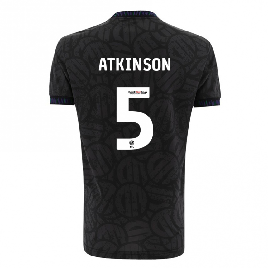 Kids Football Rob Atkinson #5 Black Away Jersey 2023/24 T-Shirt