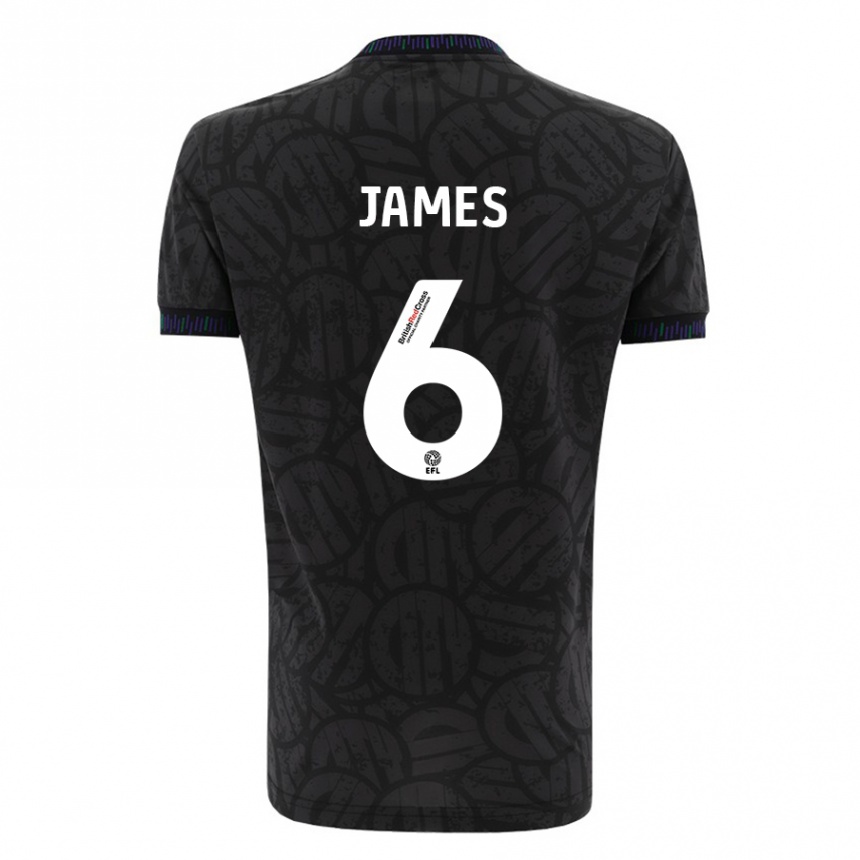 Kids Football Matty James #6 Black Away Jersey 2023/24 T-Shirt