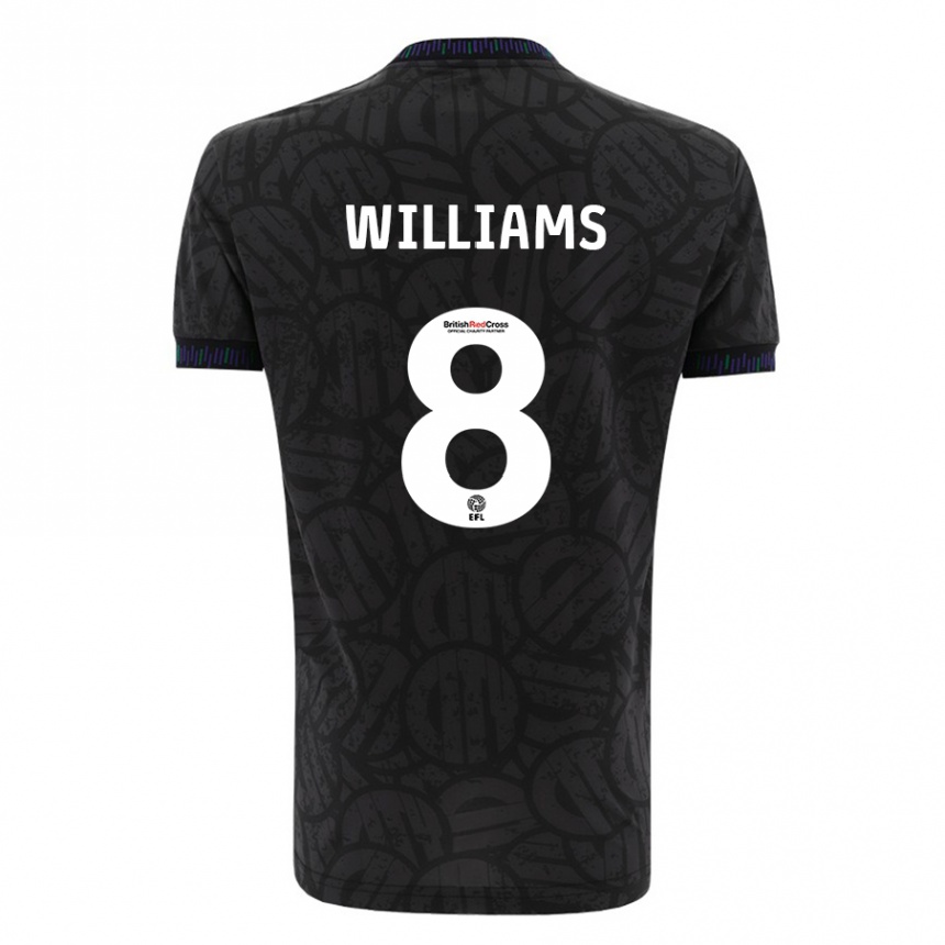 Kids Football Joe Williams #8 Black Away Jersey 2023/24 T-Shirt