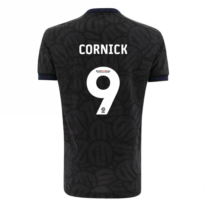 Kids Football Harry Cornick #9 Black Away Jersey 2023/24 T-Shirt