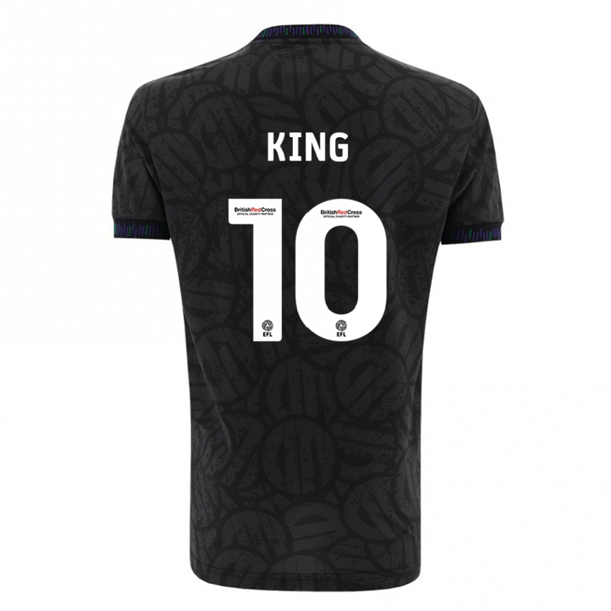 Kids Football Andy King #10 Black Away Jersey 2023/24 T-Shirt