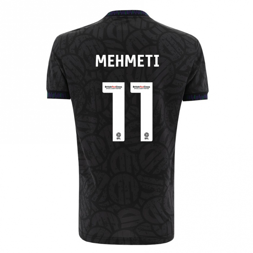 Kids Football Anis Mehmeti #11 Black Away Jersey 2023/24 T-Shirt