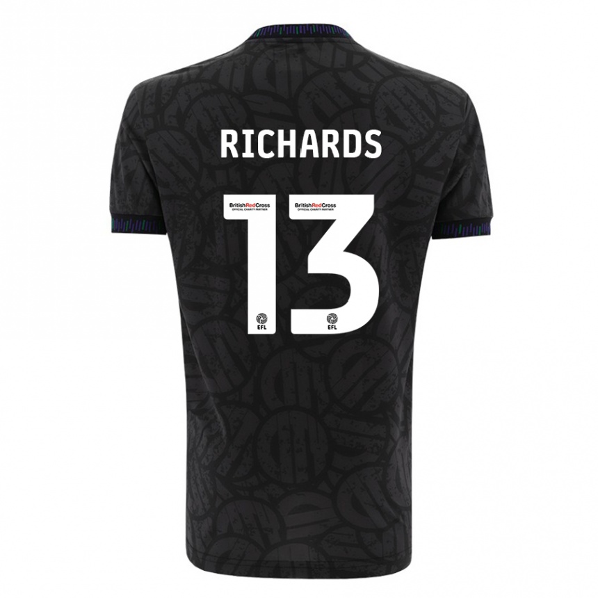 Kids Football Harvey Wiles-Richards #13 Black Away Jersey 2023/24 T-Shirt