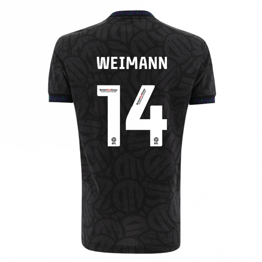 Kids Football Andreas Weimann #14 Black Away Jersey 2023/24 T-Shirt