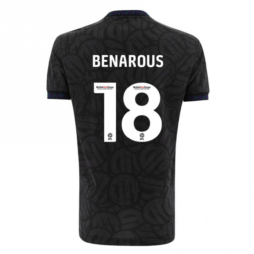 Kids Football Ayman Benarous #18 Black Away Jersey 2023/24 T-Shirt