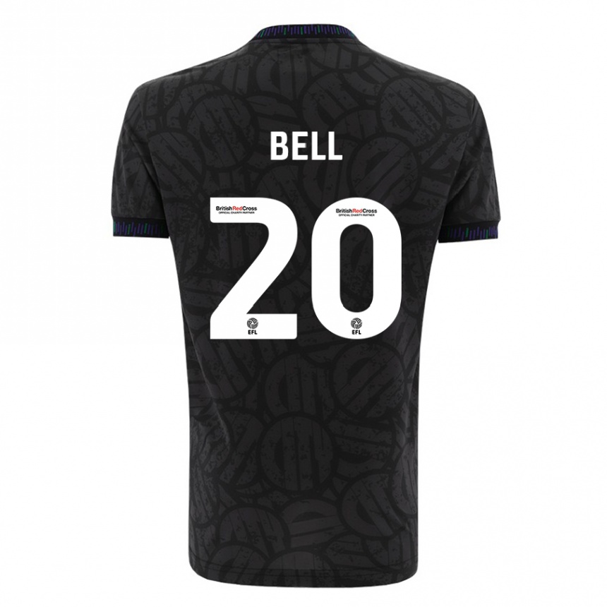 Kids Football Sam Bell #20 Black Away Jersey 2023/24 T-Shirt