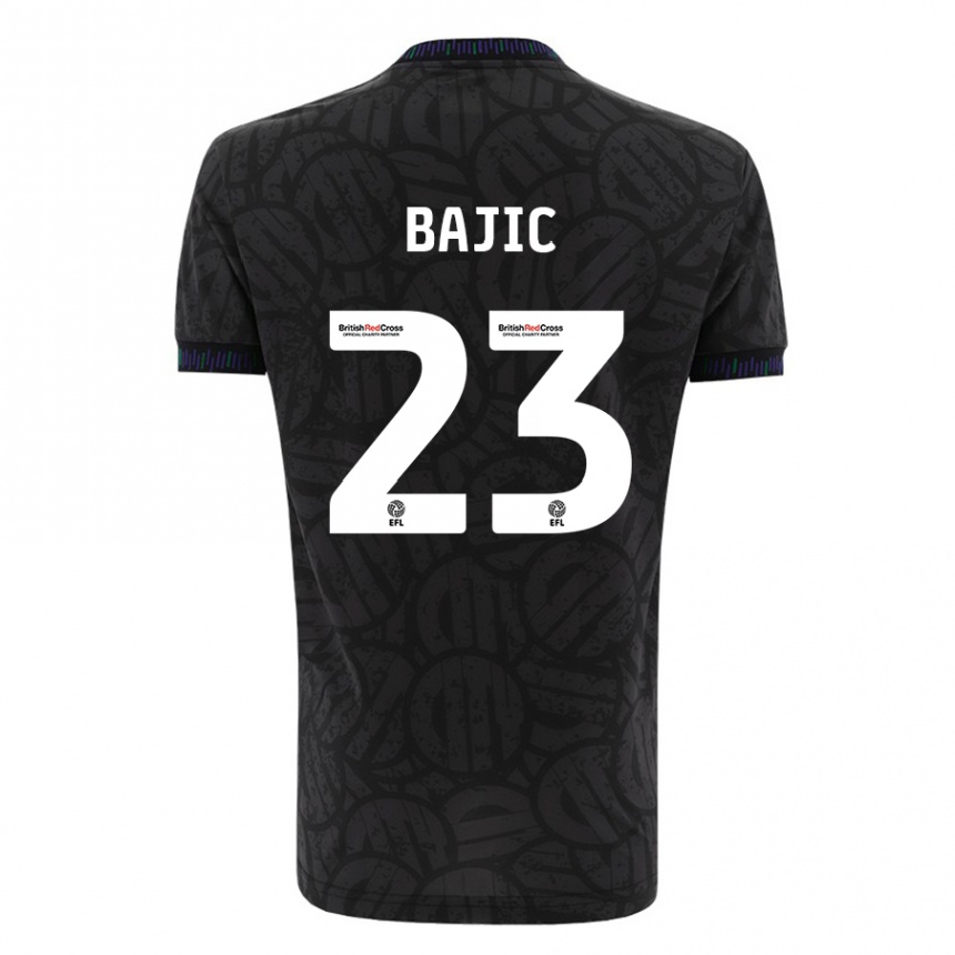 Kids Football Stefan Bajic #23 Black Away Jersey 2023/24 T-Shirt