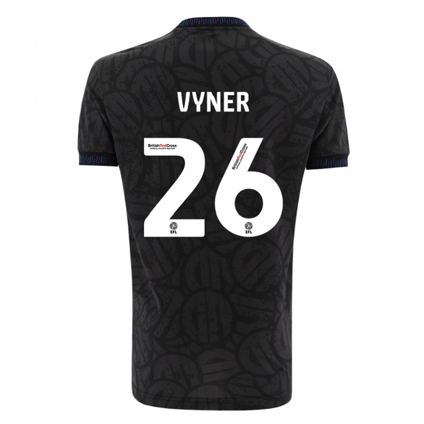 Kids Football Zak Vyner #26 Black Away Jersey 2023/24 T-Shirt