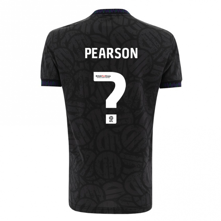 Kids Football Sam Pearson #0 Black Away Jersey 2023/24 T-Shirt