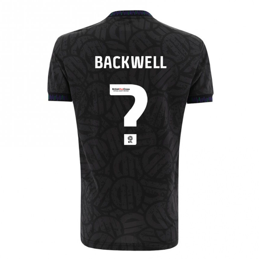 Kids Football Tommy Backwell #0 Black Away Jersey 2023/24 T-Shirt