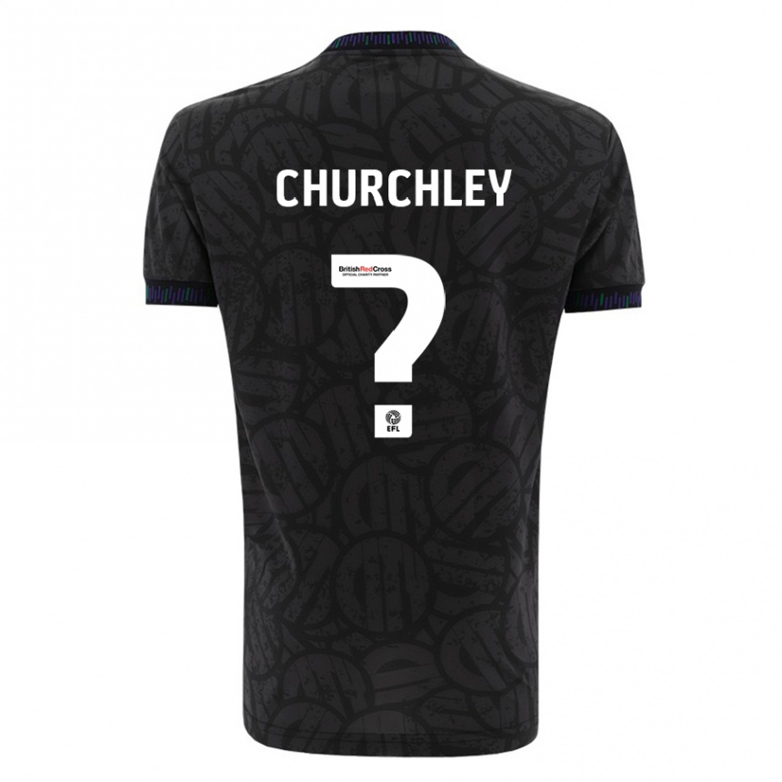 Kids Football Kai Churchley #0 Black Away Jersey 2023/24 T-Shirt