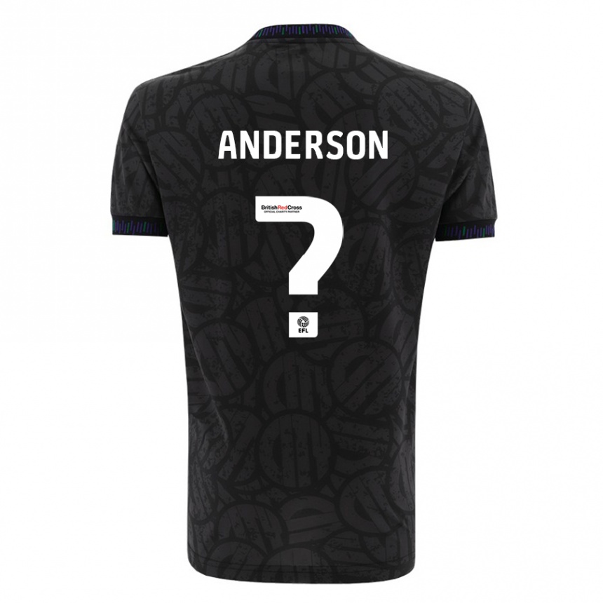 Kids Football Taine Anderson #0 Black Away Jersey 2023/24 T-Shirt