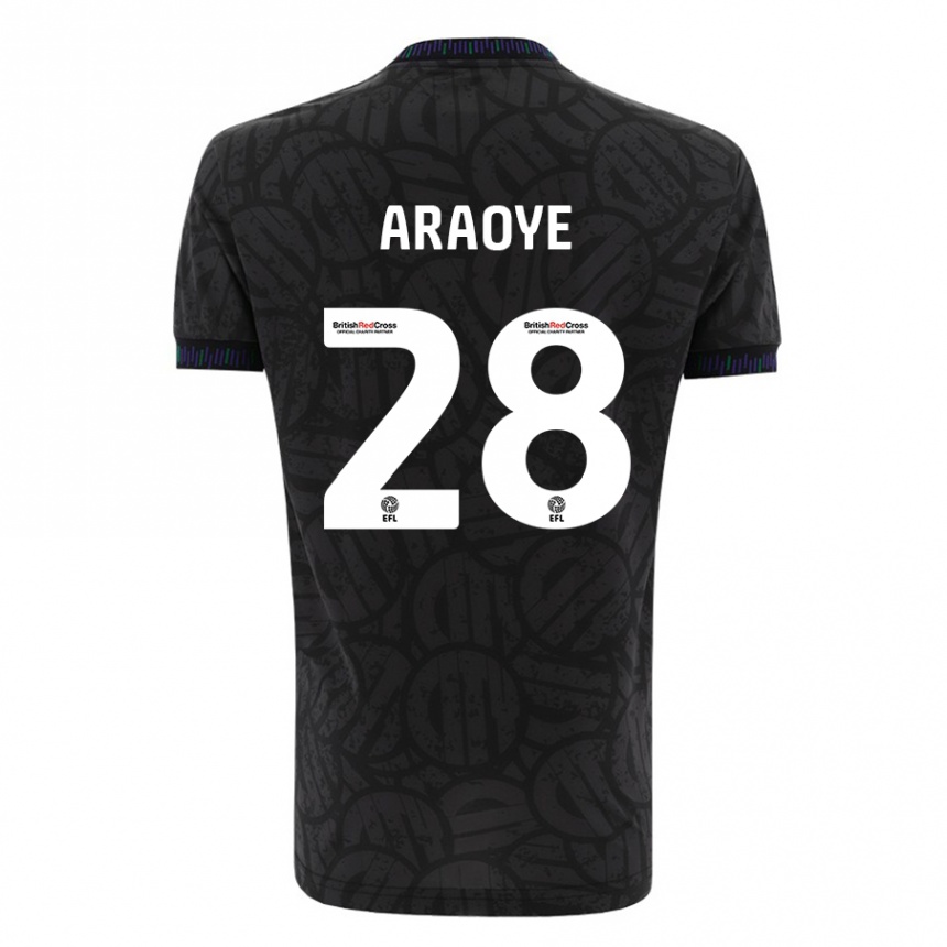 Kids Football Raphael Araoye #28 Black Away Jersey 2023/24 T-Shirt