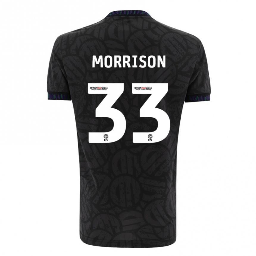 Kids Football Elijah Morrison #33 Black Away Jersey 2023/24 T-Shirt