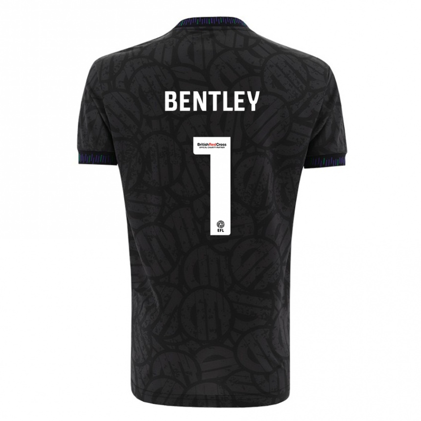 Kids Football Fran Bentley #1 Black Away Jersey 2023/24 T-Shirt