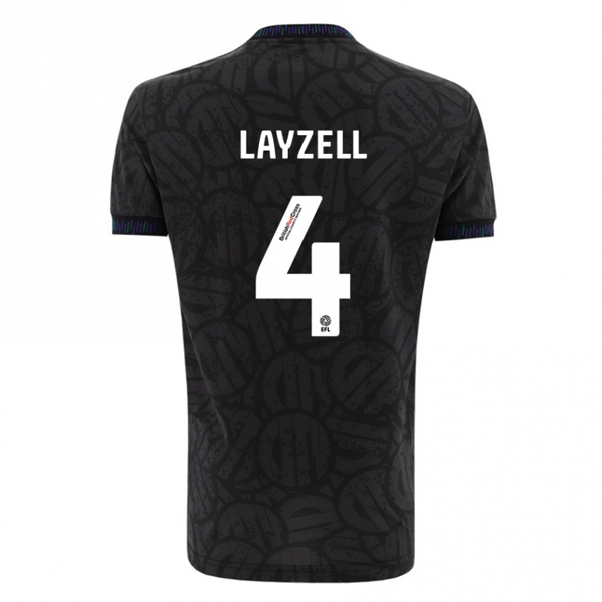 Kids Football Naomi Layzell #4 Black Away Jersey 2023/24 T-Shirt