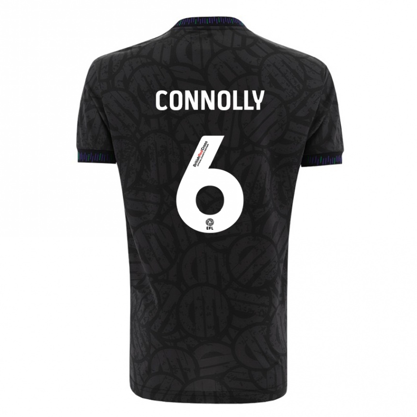 Kids Football Megan Connolly #6 Black Away Jersey 2023/24 T-Shirt