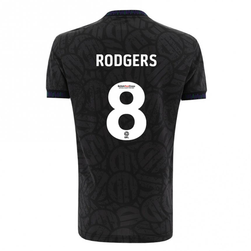 Kids Football Amy Rodgers #8 Black Away Jersey 2023/24 T-Shirt