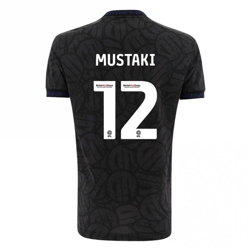 Kids Football Chloe Mustaki #12 Black Away Jersey 2023/24 T-Shirt