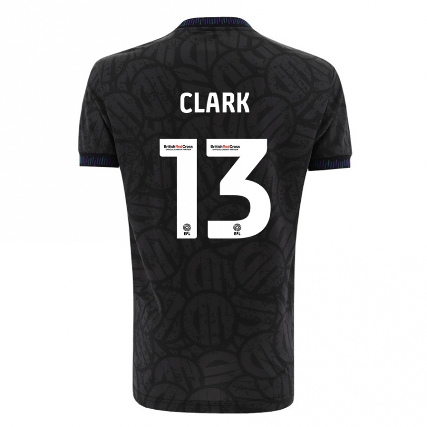 Kids Football Olivia Clark #13 Black Away Jersey 2023/24 T-Shirt