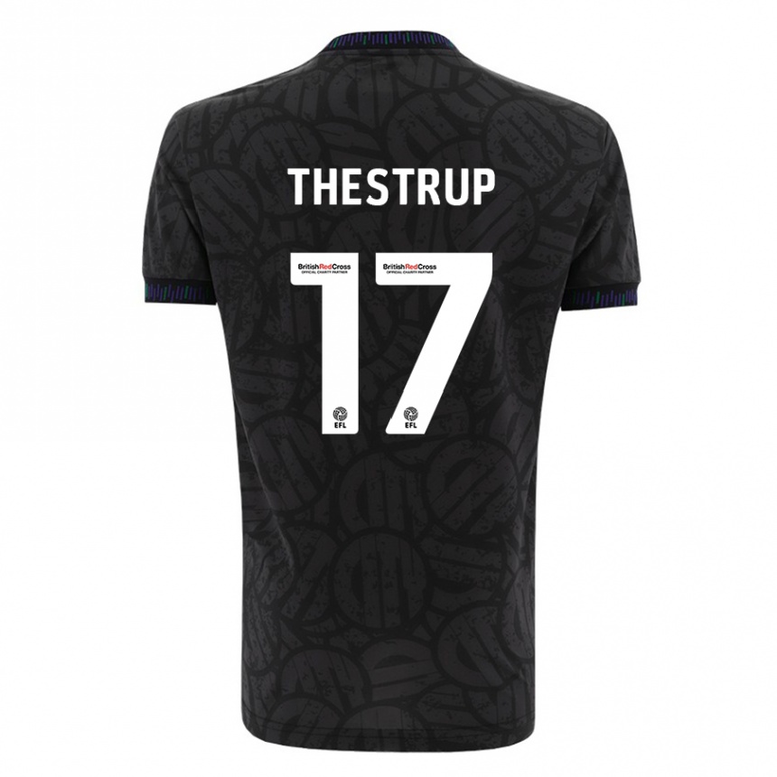 Kids Football Amalie Thestrup #17 Black Away Jersey 2023/24 T-Shirt