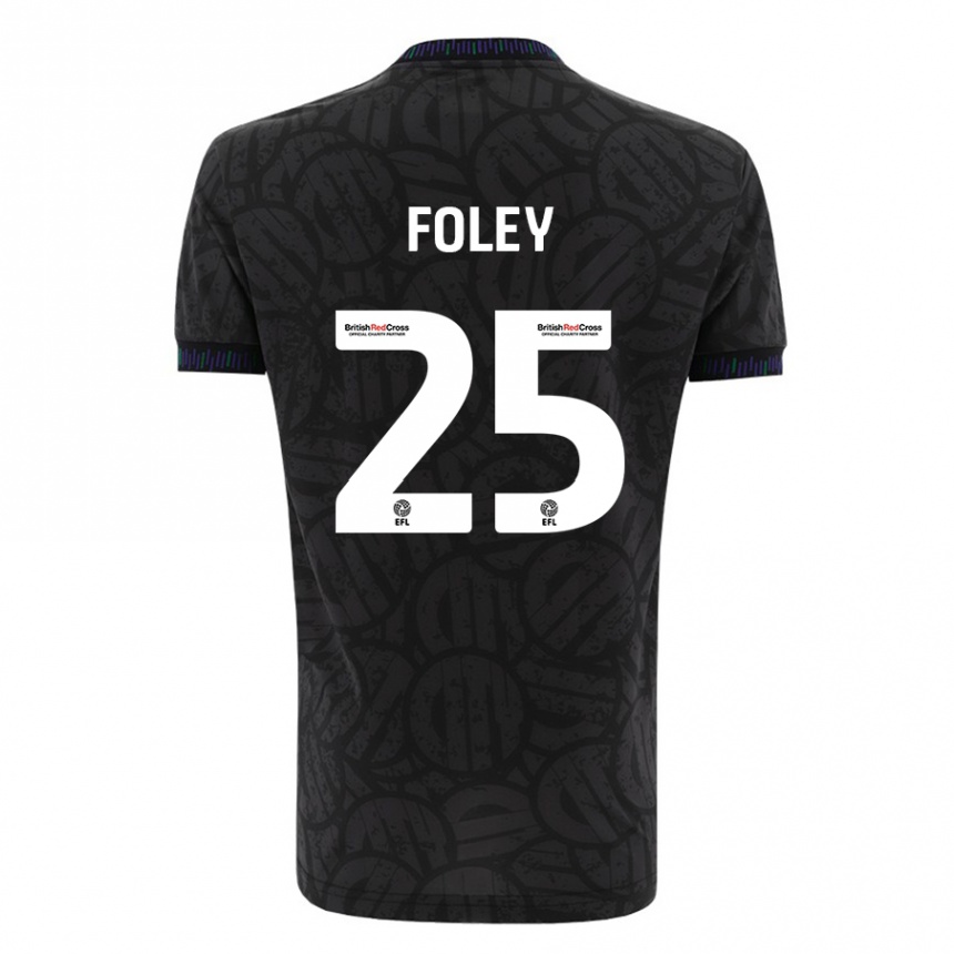 Kids Football Erin Foley #25 Black Away Jersey 2023/24 T-Shirt