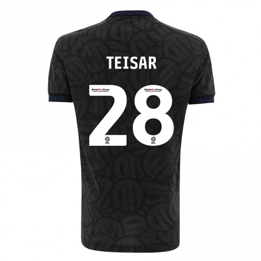 Kids Football Tianna Teisar #28 Black Away Jersey 2023/24 T-Shirt