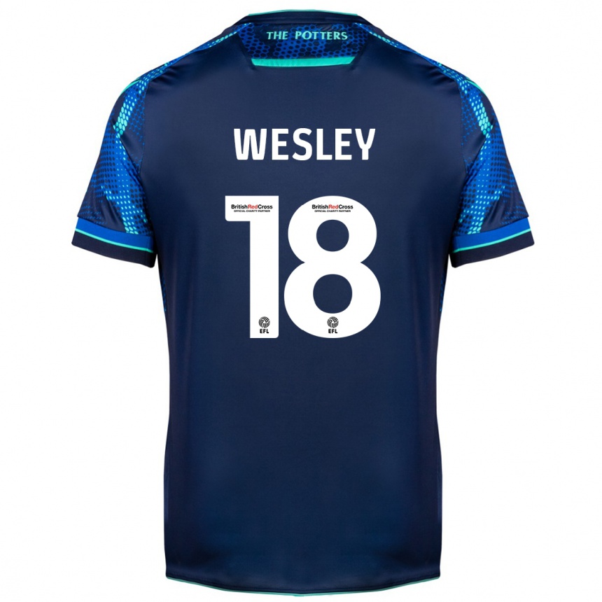 Kids Football Wesley Moraes #18 Navy Away Jersey 2023/24 T-Shirt