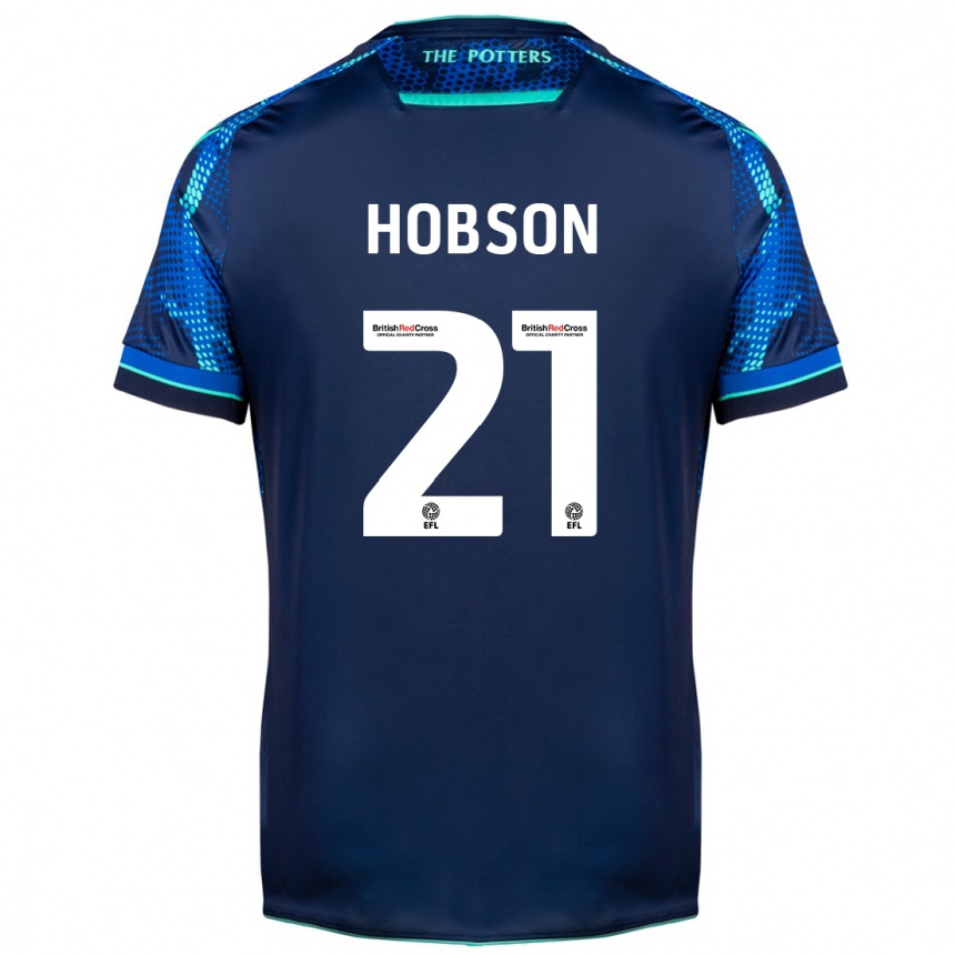 Kids Football Elizabeth Hobson #21 Navy Away Jersey 2023/24 T-Shirt