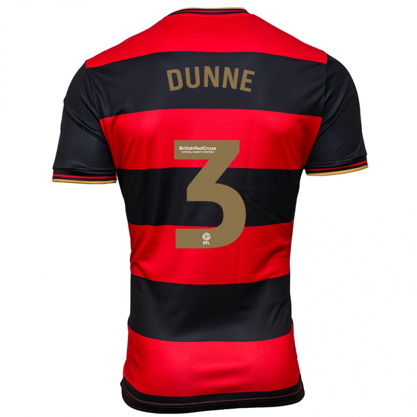 Kids Football Jimmy Dunne #3 Black Red Away Jersey 2023/24 T-Shirt