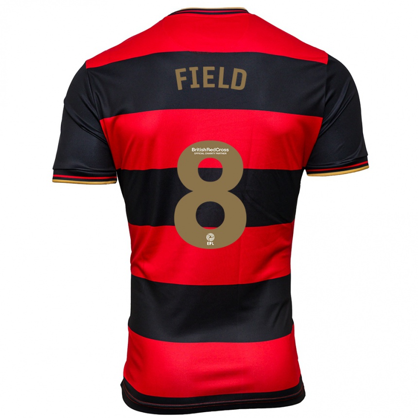 Kids Football Sam Field #8 Black Red Away Jersey 2023/24 T-Shirt