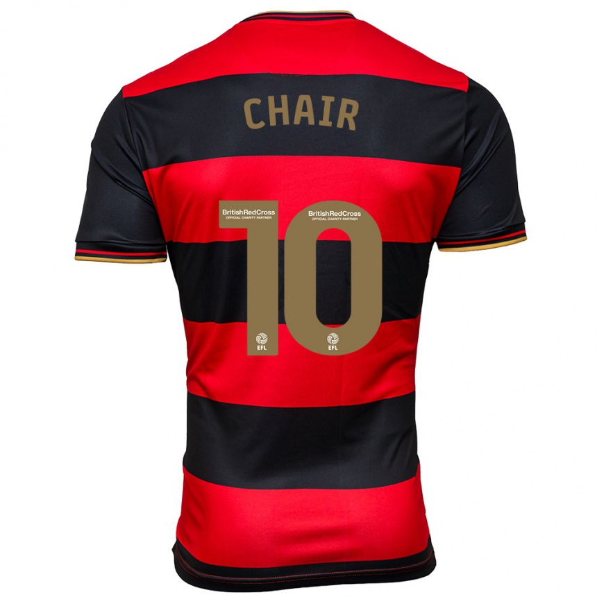 Kids Football Ilias Chair #10 Black Red Away Jersey 2023/24 T-Shirt