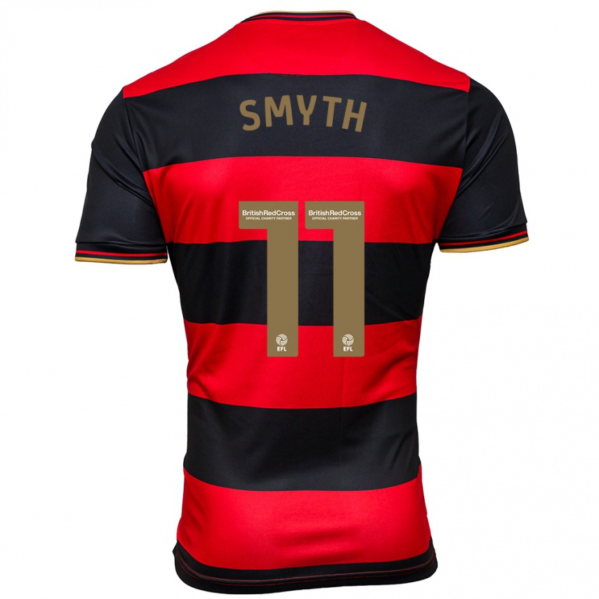 Kids Football Paul Smyth #11 Black Red Away Jersey 2023/24 T-Shirt