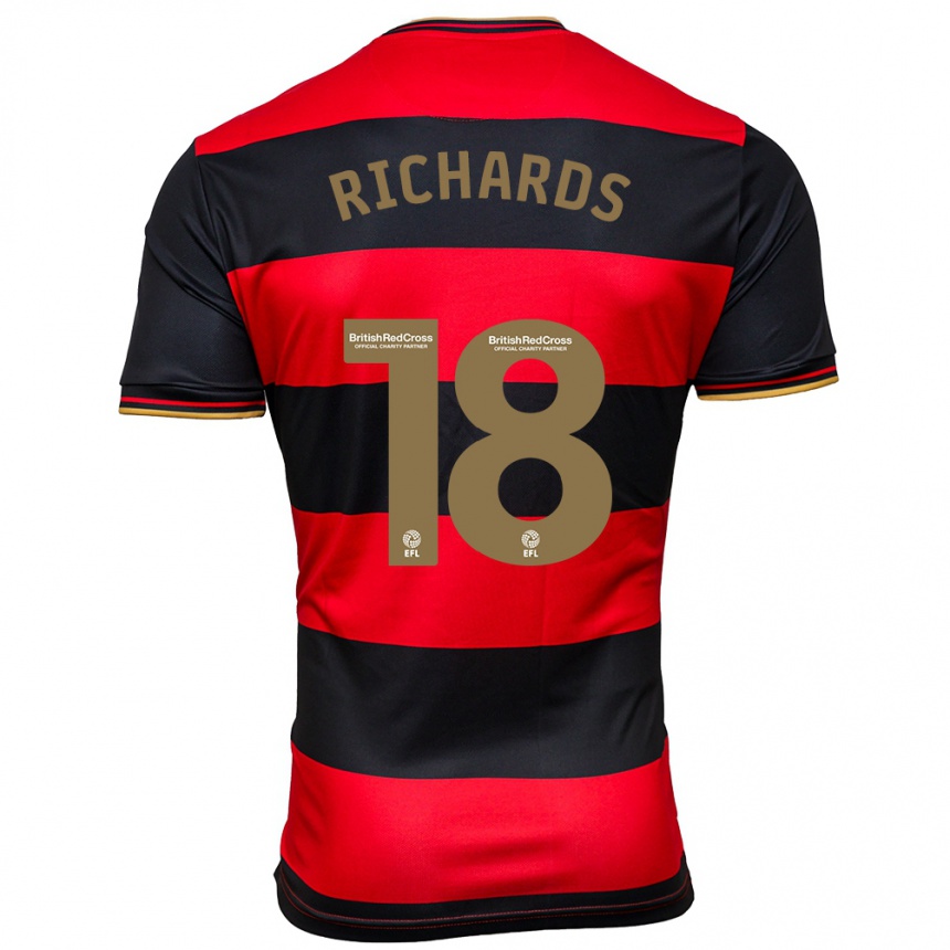 Kids Football Taylor Richards #18 Black Red Away Jersey 2023/24 T-Shirt