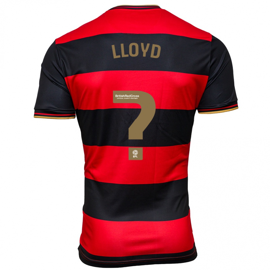 Kids Football Alfie Lloyd #0 Black Red Away Jersey 2023/24 T-Shirt