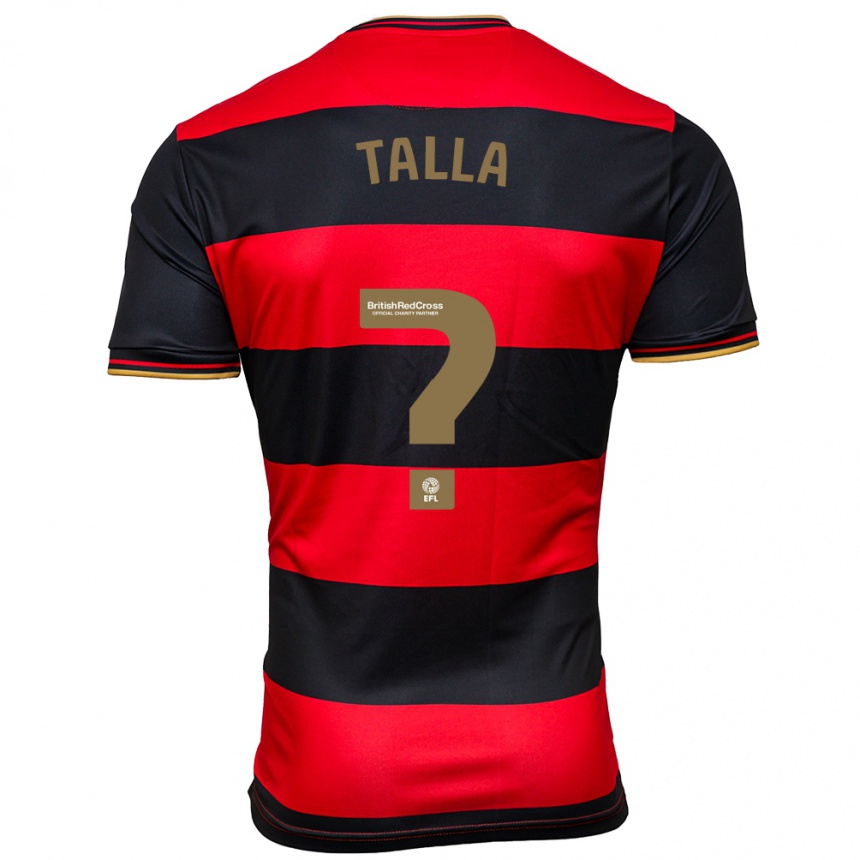 Kids Football Lorent Talla #0 Black Red Away Jersey 2023/24 T-Shirt