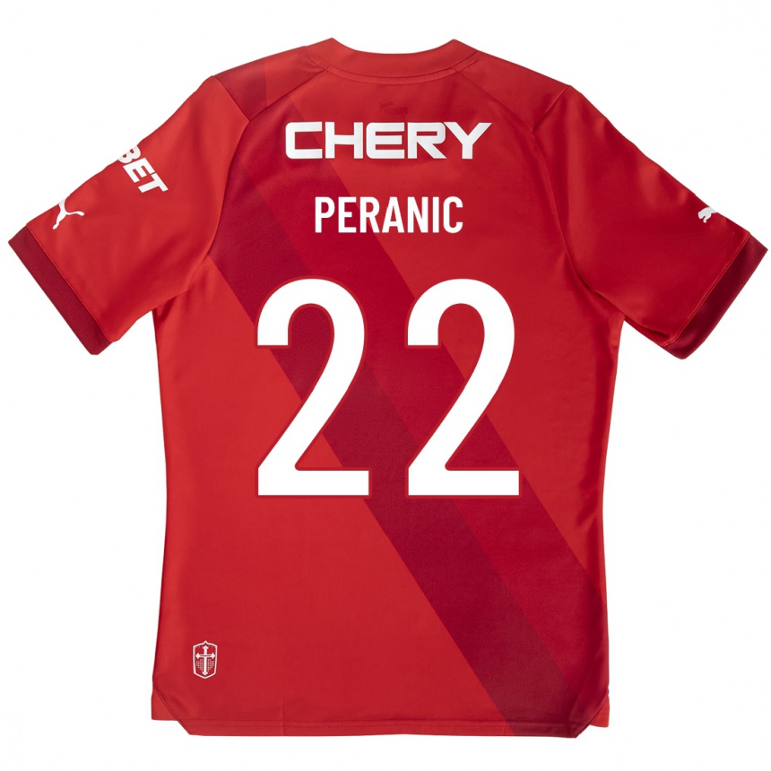 Kids Football Nicolás Peranic #22 Red Away Jersey 2023/24 T-Shirt