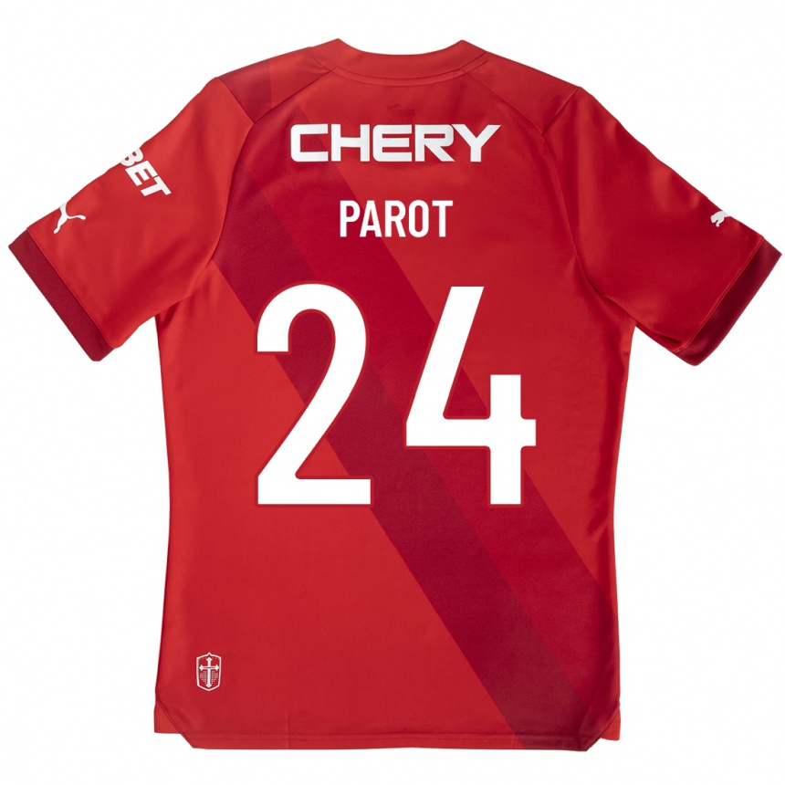 Kids Football Alfonso Parot #24 Red Away Jersey 2023/24 T-Shirt