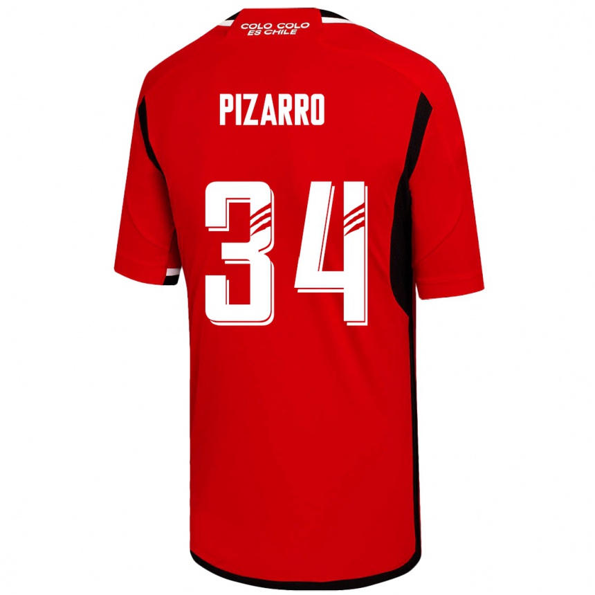 Kids Football Vicente Pizarro #34 Red Away Jersey 2023/24 T-Shirt