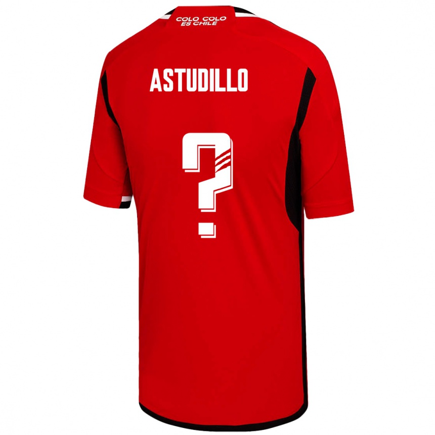 Kids Football Jerall Astudillo #0 Red Away Jersey 2023/24 T-Shirt