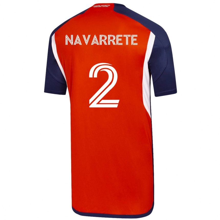 Kids Football Daniel Navarrete #2 White Away Jersey 2023/24 T-Shirt