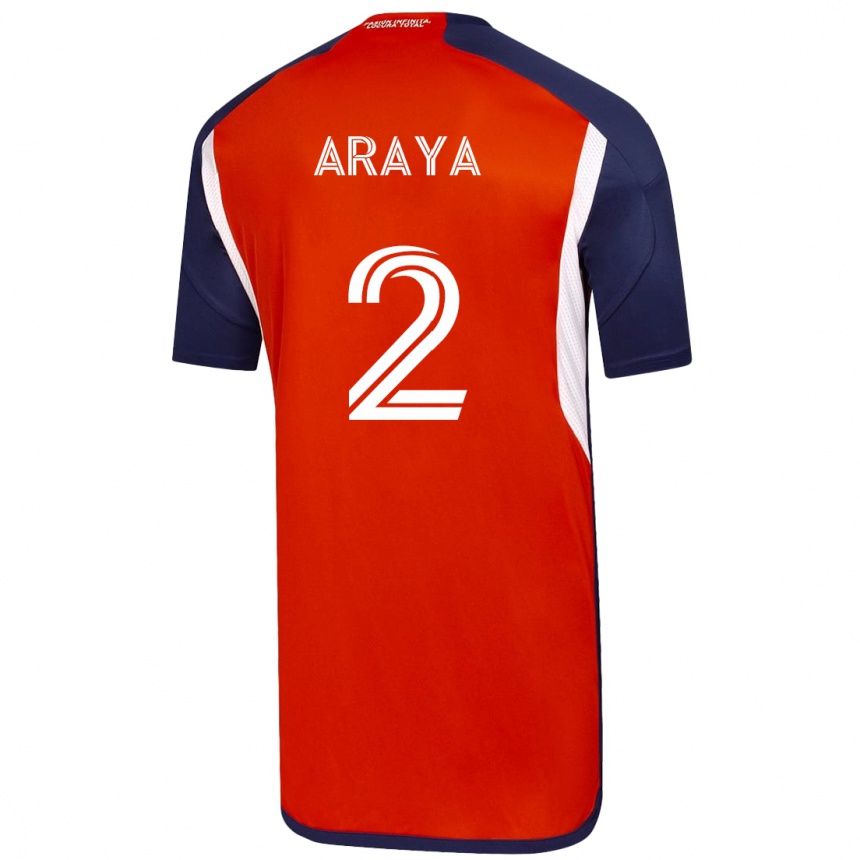 Kids Football Fernanda Araya #2 White Away Jersey 2023/24 T-Shirt