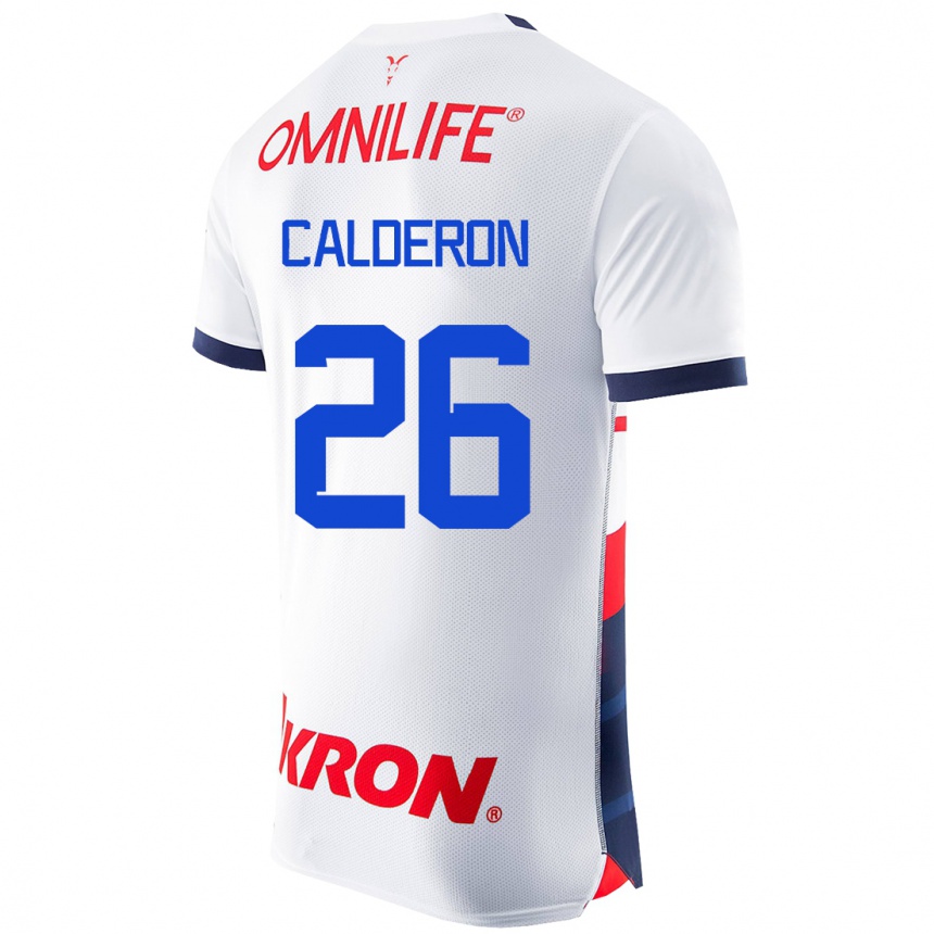 Kids Football Cristian Calderón #26 White Away Jersey 2023/24 T-Shirt