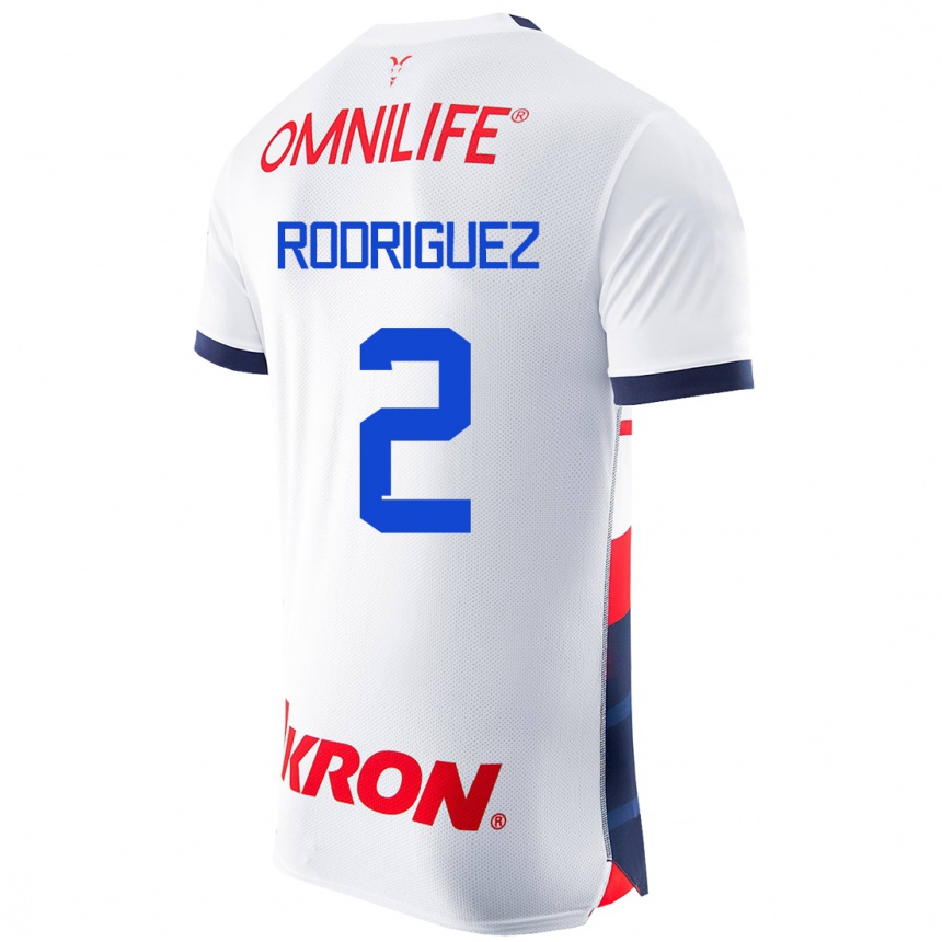 Kids Football Jaqueline Rodríguez #2 White Away Jersey 2023/24 T-Shirt